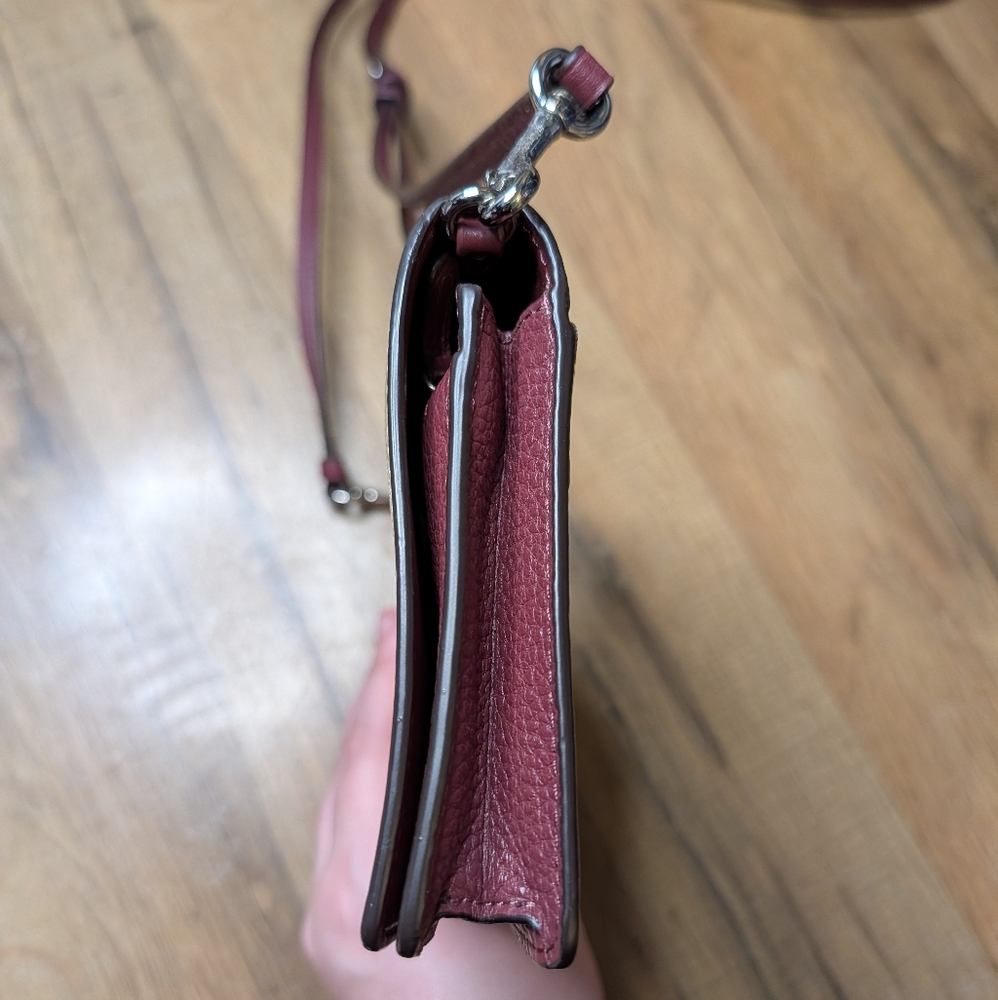 Anna Foldover Crossbody Clutch In Signature Canvas With Rexy By Guang Yu - Picture 6 of 14
